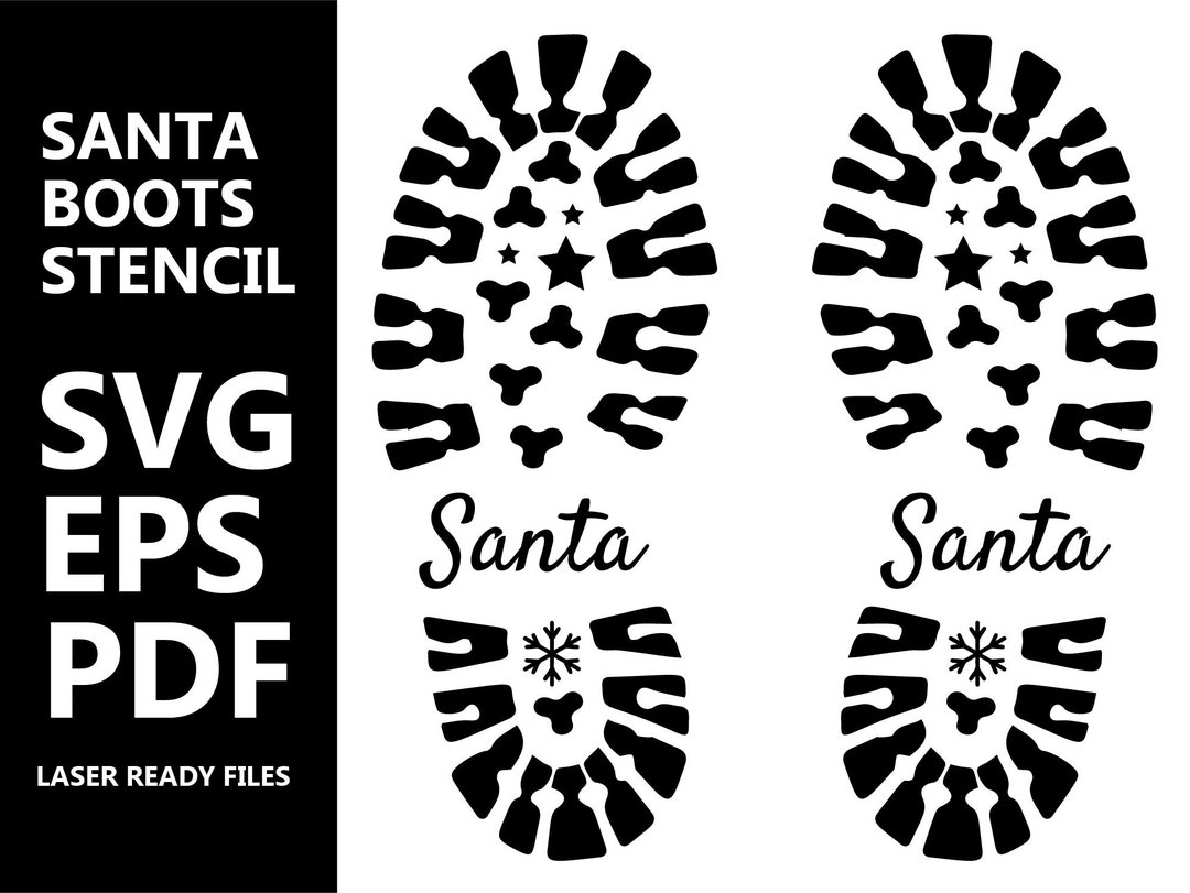 Santa Footprint Stencil – Laser Ready Templates