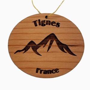 Tignes France Ornament Handmade Wood Ornament Tignes Souvenir Mountain Ski Resort Skiing Skier French Alps