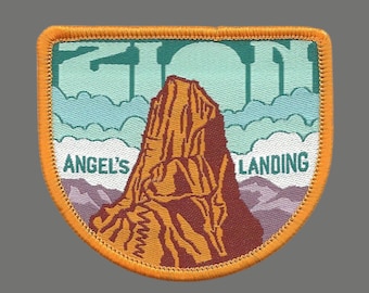 Utah Patch – UT Zion National Park - Zion Angels Landing Travel Patch Iron On – Souvenir Patch – Applique – Travel Gift 2.5" Rock Formation