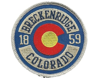 Breckenridge Colorado Patch – Ski Patch - CO Patch – Colorado Souvenir – Travel Patch – Iron On 1859 Applique 3" Circle Blue C Logo