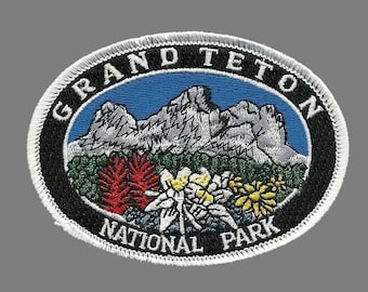 Wyoming Patch – WY Grand Teton National Park - Travel Patch Iron On – Souvenir Patch – Embellishment Applique – Travel Gift 3.5"