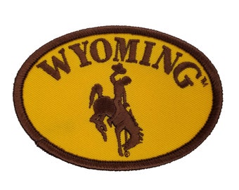 Wyoming University Cowboys Horse Vintage Sew On 3 Circular Patch