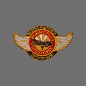 Bonneville Salt Flats – Utah Patch – Bonneville Speedway – UT Salt Flats – Utah Souvenir – Travel Patch – Iron On – Applique 4.5&quot;