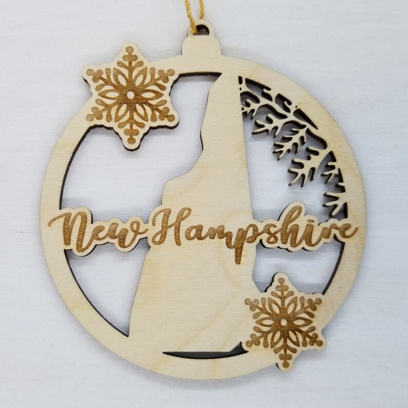 New Hampshire Wood Ornament - Thumbnail 2