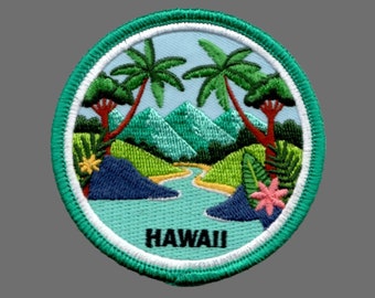 Hawaii Patch – HI Travel Gift – Iron On Hawaii Embellishment Applique Badge Emblem 3 Inch