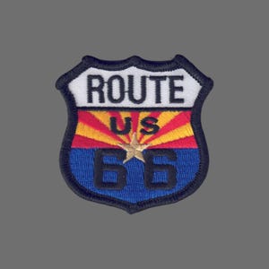 US Route 66 Arizona State Flag Iron on Patch Applique Souvenir AZ Highway Hwy