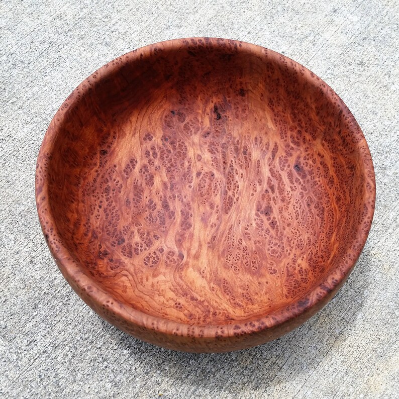 Redwood Bowl Burl Hand Turned 9.375 Inch Wood Salad Bowl Made Etsy