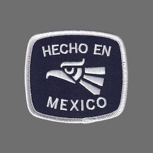 Hecho En Mexico Iron on Patch 3″ White Border Souvenir