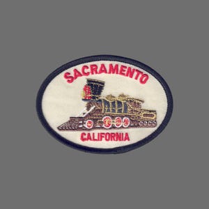 California Patch – Sacramento Train – Railroad Souvenir – Travel Patch Iron On – California Souvenir Patch – CA Embellishment