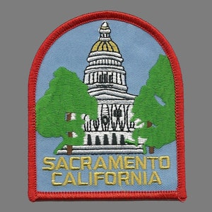 California Patch – Sacramento Capitol Building – Travel Patch Iron On – California Souvenir Patch – CA 3"
