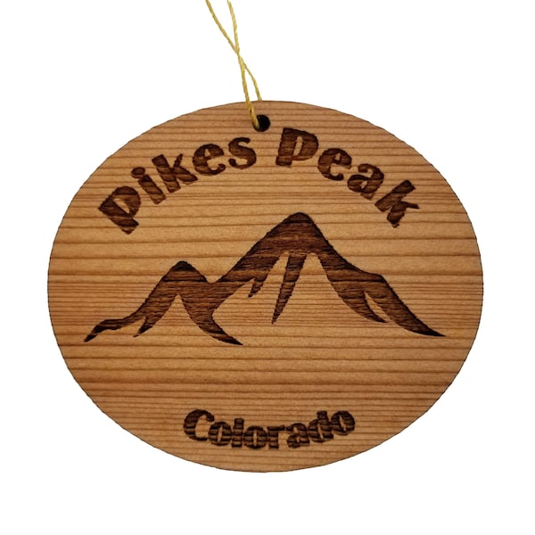 Pikes Peak Ornament Handmade Wood Ornament Colorado Souvenir Ski Resort CO Christmas Ornament Pike National Forest Rocky Mountains