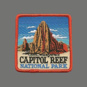 Utah Patch -Capitol Reef National Park - Travel Patch Iron On - UT Souvenir Patch - Embellishment Applique - Square 3&quot; Travel Gift