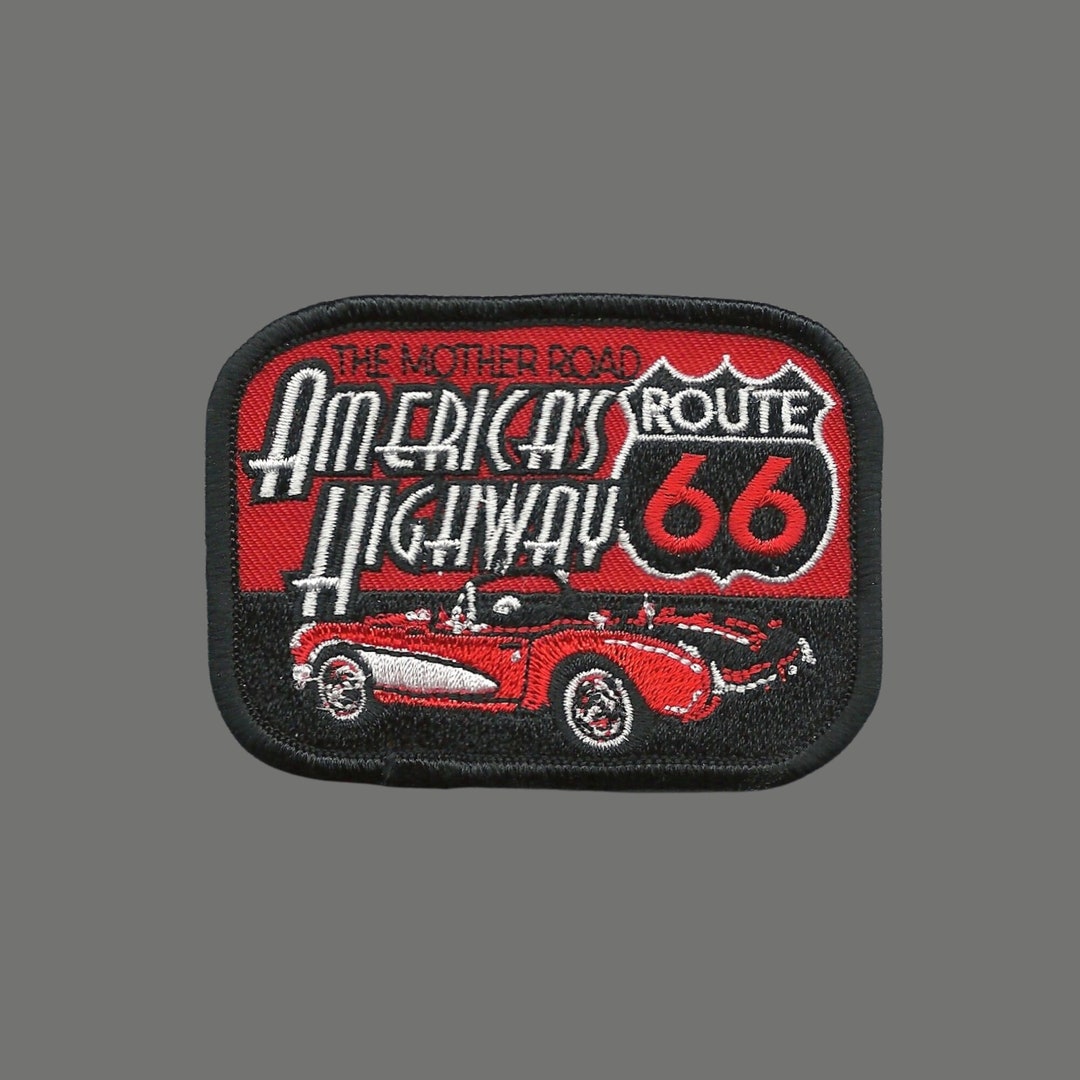 Écusson Thermocollant Route 66 Arizona USA - 68 X 68 Mm - Patch Tissé, Motif Mother Road - Pour Veste, Sac, Customisation