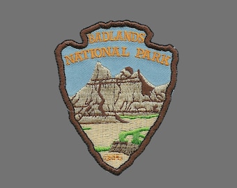 Badlands National Park Patch – SD - Arrowhead Travel Patch – Souvenir Patch 3" Iron On South Dakota