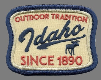 Idaho Patch – Travel Patch ID Souvenir Embellishment or Applique ID State 3" Iron On Rectangle Retro Design