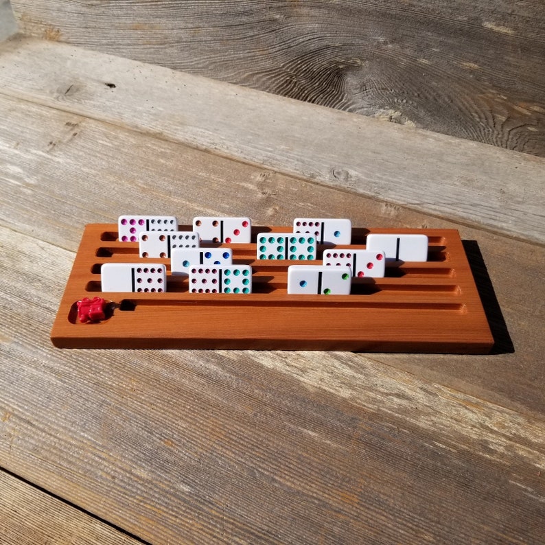 Domino Rack Tray Holder Holds 25 Dominoes Game California Etsy