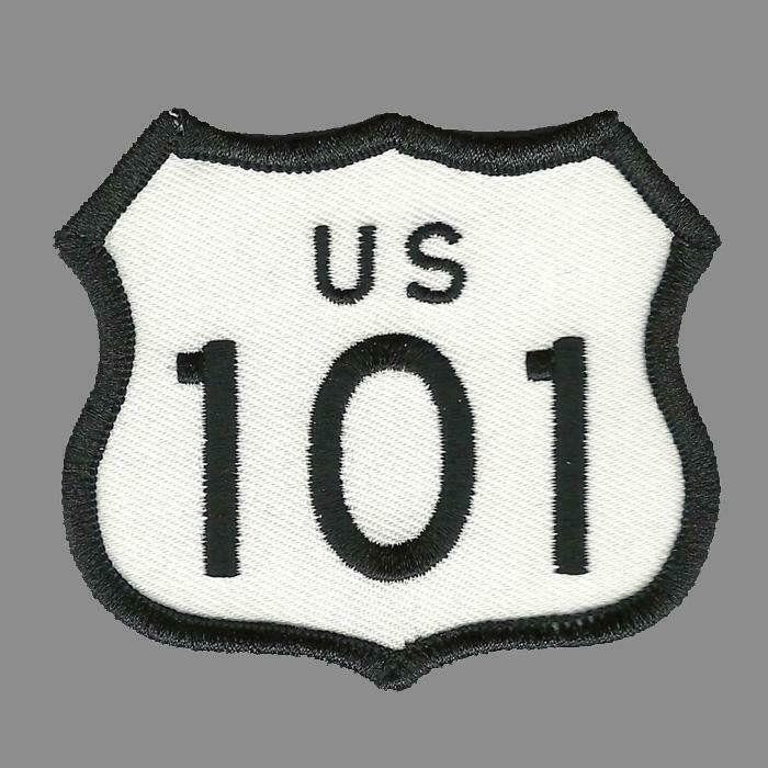 US 101 Highway Sign Patch Iron On Souvenir Road Sign California Oregon Washington Hwy Travel Patch Applique Embellishment