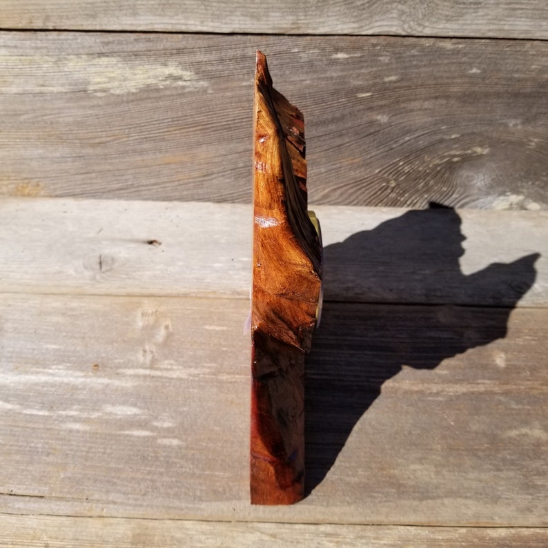 Wood Clock For the Desk or Mantel Handmade California Redwood Table Shelf Birthday Gift Wedding Gift Engagement Gift #219