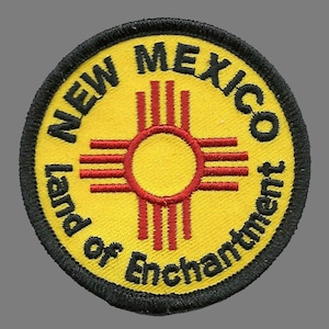 New Mexico Land of Enchantment Iron on Circle Patch 2.5″ State Flag Souvenir