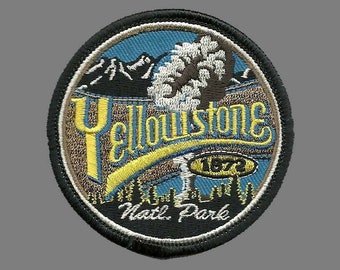 Wyoming Patch – WY Yellowstone National Park - Travel Patch – Souvenir Patch 3" Iron On Montana Idaho Sew On Embellishment Applique