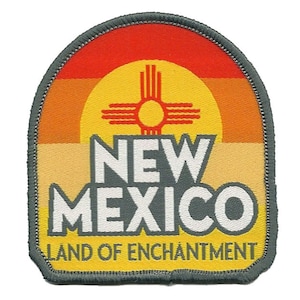 New Mexico Patch – NM Land of Enchantment - Travel Patch – Souvenir Patch – Embellishment Applique –  2.75&quot; Iron On