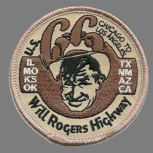 Will Rogers Highway Patch – U.S. Route 66 – Travel Patch Iron On – Souvenir Patch – Embellishment Applique – Route 66 Patch