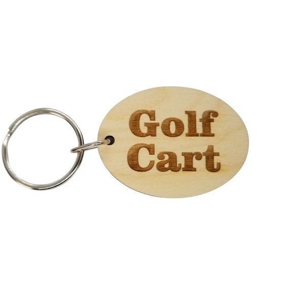 Golf Cart Wood Keychain Key Ring Keychain Gift Key Chain Key Tag Key Ring Key Fob Golf Cart Text Key Marker Etsy