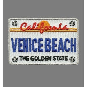 Venice Beach Patch – California Golden State – CA License Plate – California Souvenir – Travel Patch – Iron On – Embellishment – Applique