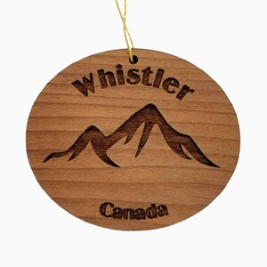 Whistler Canada Ornament Handmade Wood Ornament Canada Souvenir Mountains Skiing Snowboarding Ski Resort Snowshoeing Tobogganing