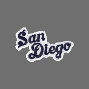 San Diego Patch – Script Text Black and White – Travel Patch Iron On