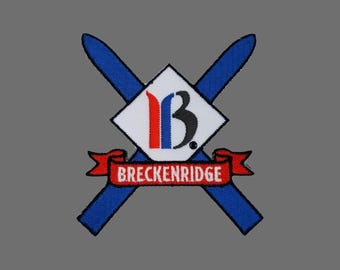 Breckenridge Colorado Patch – Ski Patch- CO Resort Patch Logo – Colorado Souvenir Travel Patch – Iron On  Crossed Skis Applique 3"