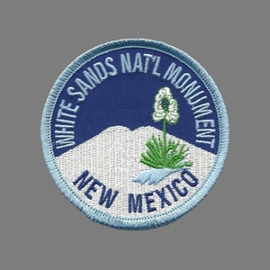 Vintage White Sands National Monument Iron on Patch New Mexico Souvenir 3″ Circle