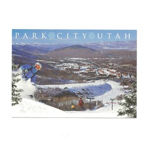 Park City Utah Postkarte Skifahren Ski Resort Snowy Mountains Skifahrer Ski Lift 4x6 - Ideal zum Basteln - Decoupage - Scrapbooking Supply