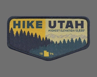 Utah Patch – Hike Utah - Iron On Travel Patch – Souvenir Patch – Embellishment Applique –  3.5"