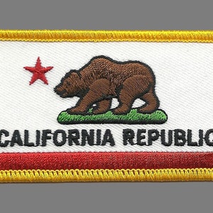 California Patch Grizzly Bear CA Republic Flag Uniform Badge Souvenir Iron On Travel Patch