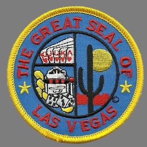 Nevada Patch – Great Seal of Las Vegas – Travel Patch Iron On – NV Souvenir Patch – Embellishment Applique – Gambling Patch