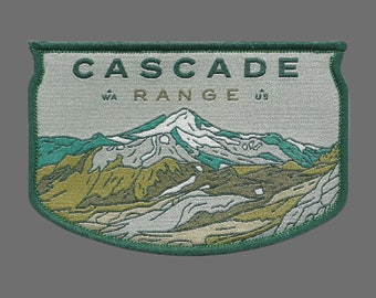 Washington Patch – WA Cascade Range - Travel Patch – Souvenir Patch 3.75" Iron On Sew On Embellishment Applique