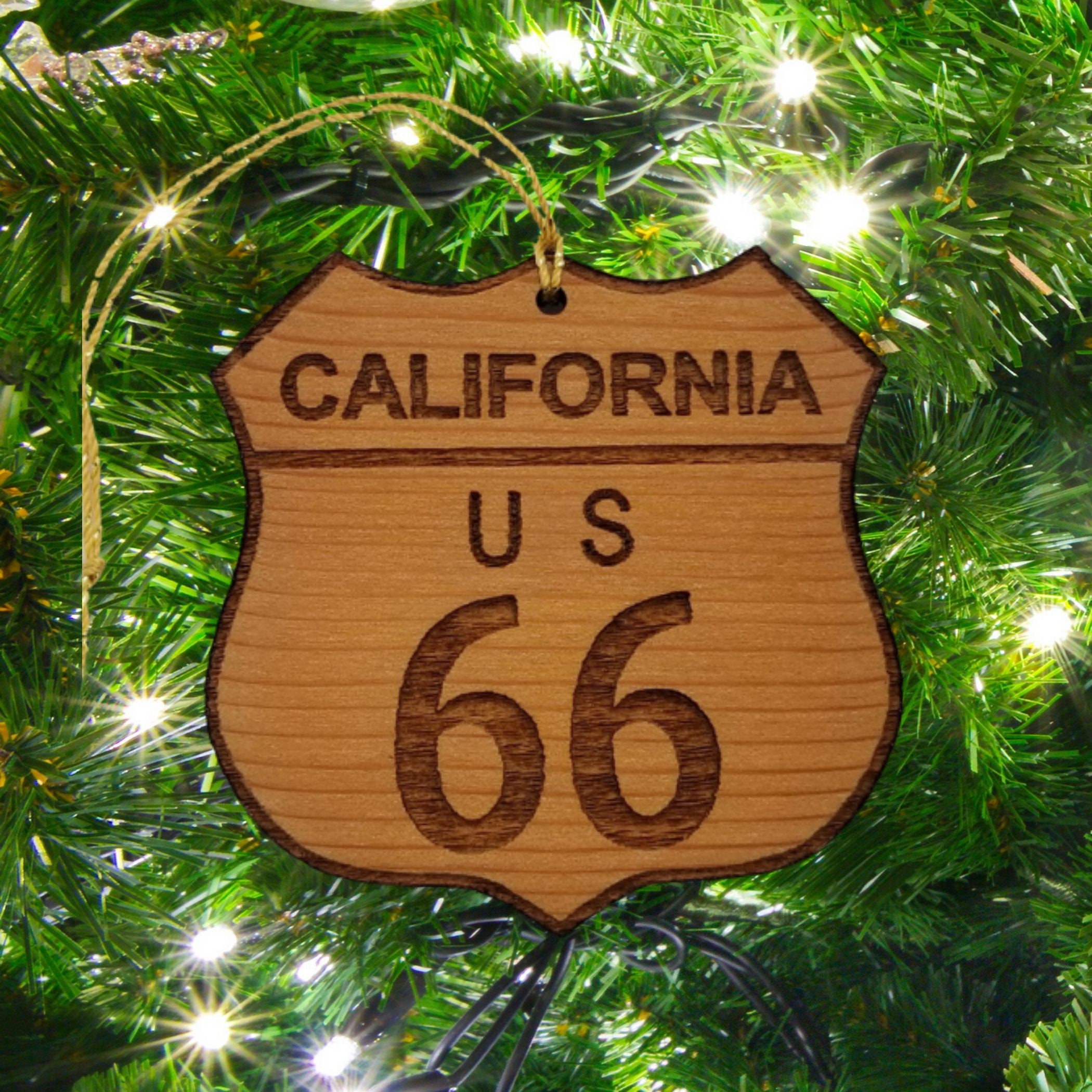Route 66 Ornament California Christmas Road Sign Laser Cut Etsy
