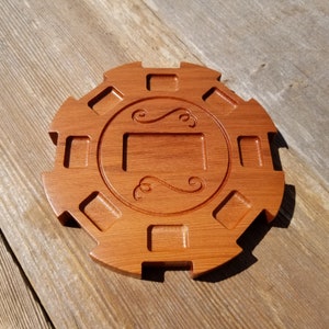 Domino Mexican Train HUB avec Train Pockets 8 Positions Dominoes Game California Redwood Souvenir Domino Accessoire