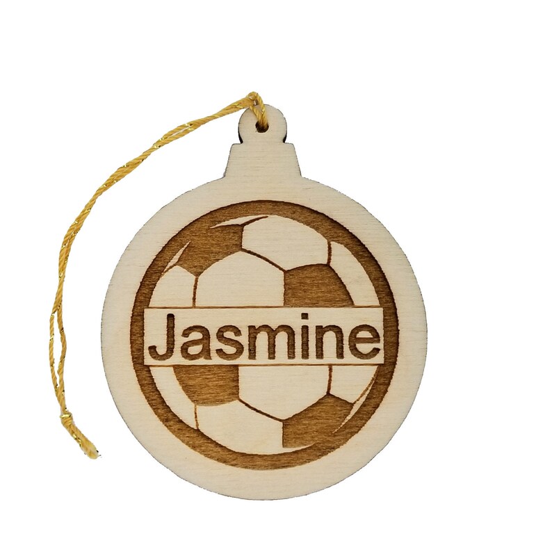 Soccer Ball Wood Ornament Sports Ornament Soccer Player Etsy