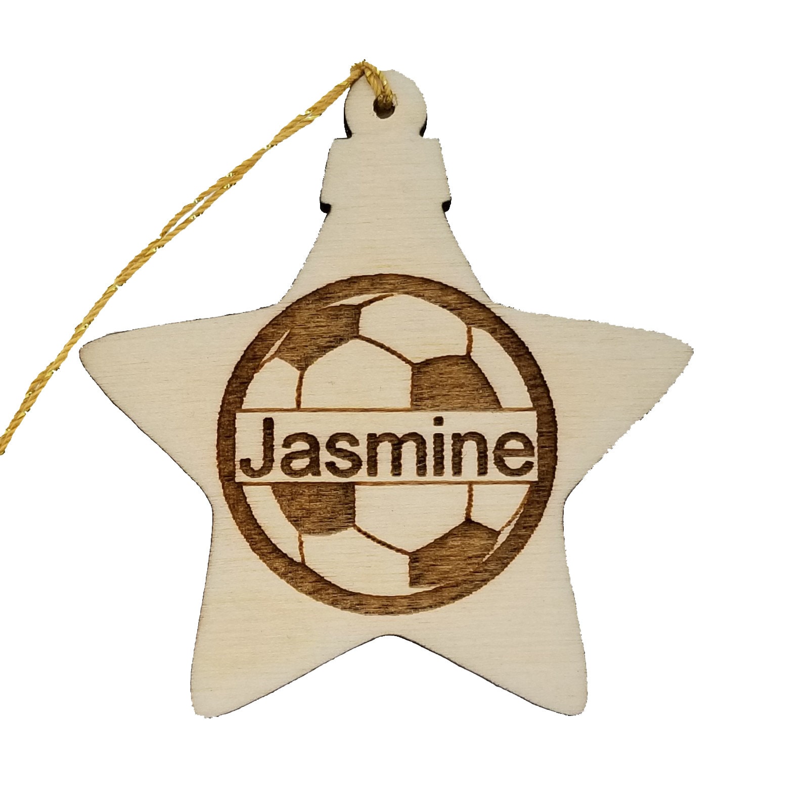 Soccer Ball Wood Ornament Sports Ornament Soccer Player Etsy