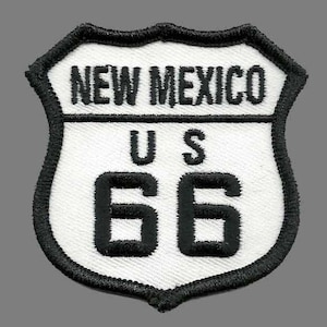 New Mexico Patch - Route 66 Patch – Iron On US Road Sign – Travel Patch – Souvenir Embellishment or Applique Historic Route 2.5&quot; NM