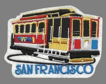 San Francisco Cable Car Iron On Patch Trolley SF California Souvenir San Fran CA Travel Patch Embellishment Applique