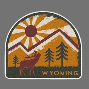 Wyoming Decal – WY Travel Sticker – Souvenir Sticker – Travel Gift 2&quot; Made in USA 2 Inch Arch