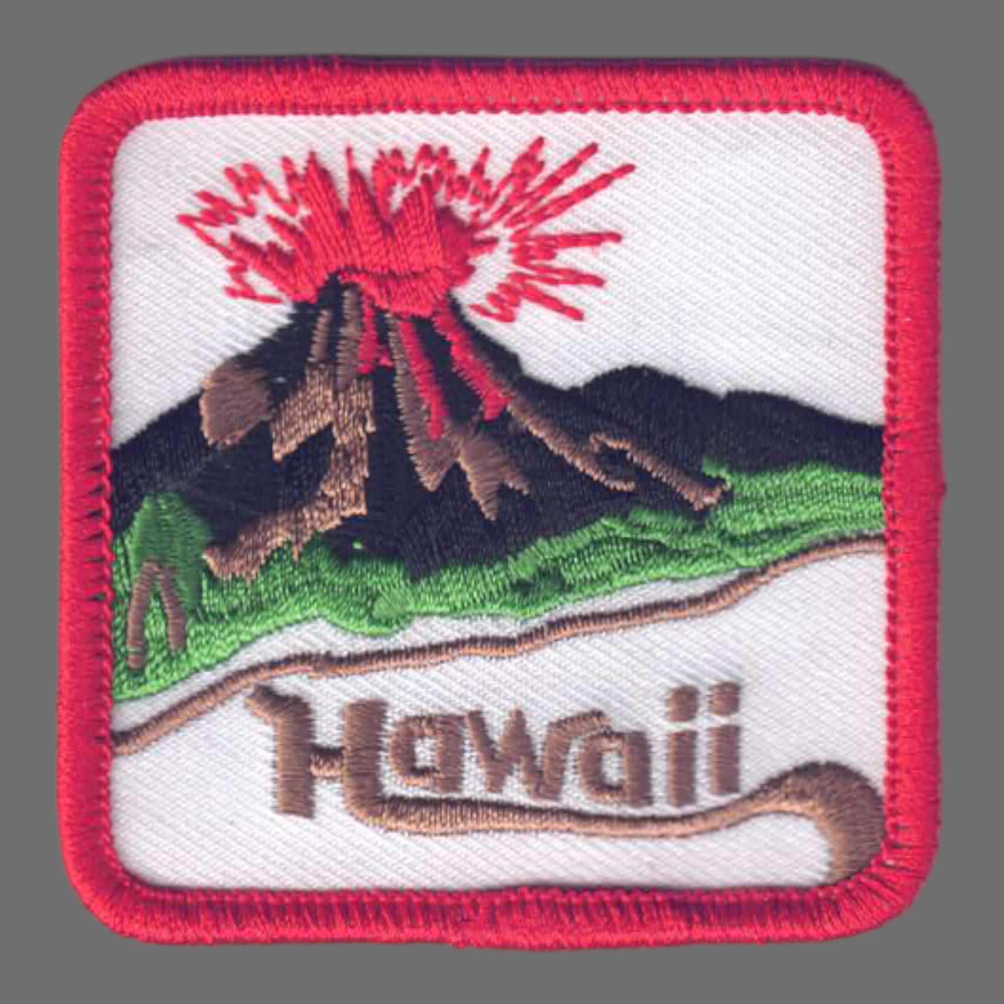 Mauna Loa Volcano Hawaii Iron-On Patch - Embroidered Applique Nature Souvenir