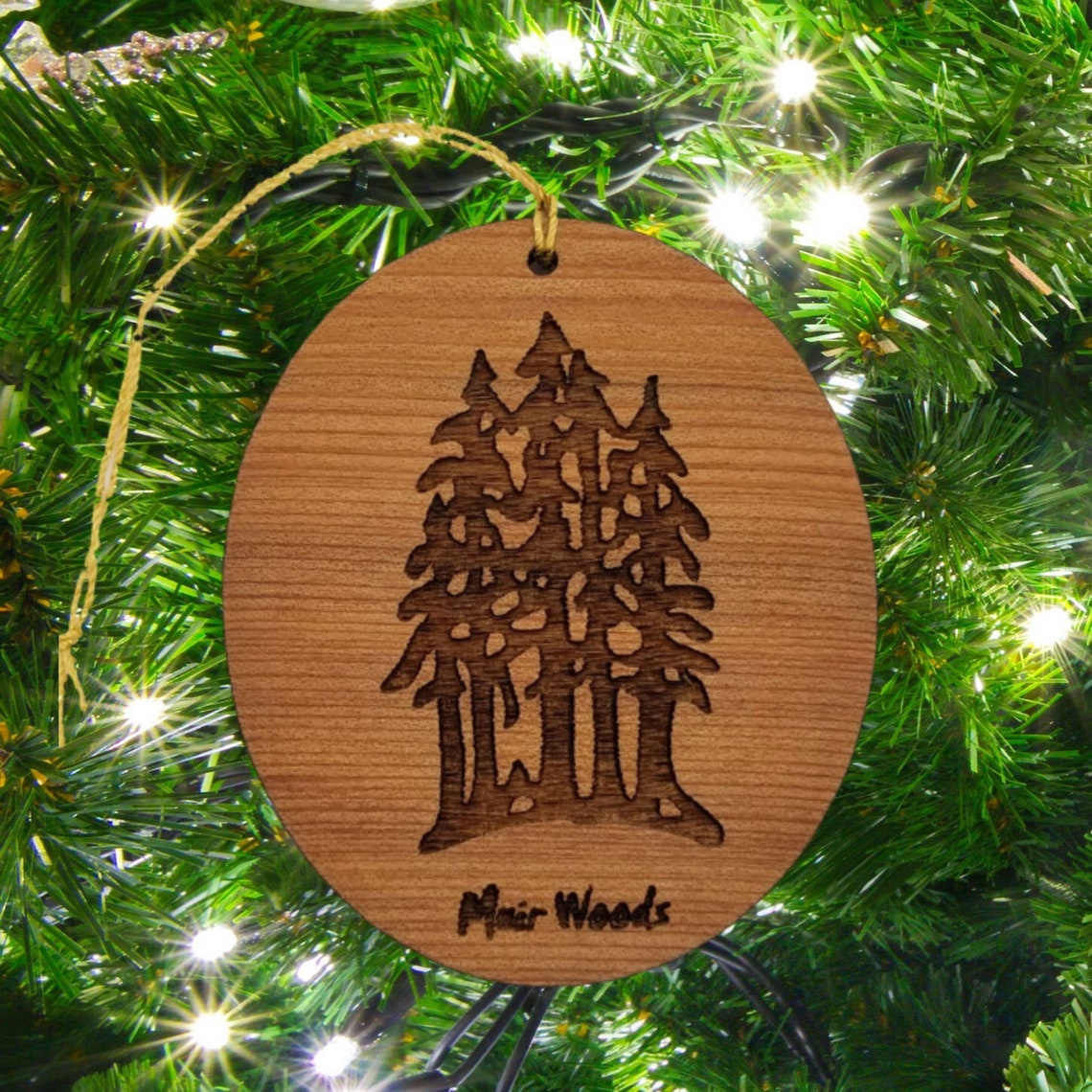 Muir Woods Ornament Forest Trees Christmas Handmade Wood Etsy