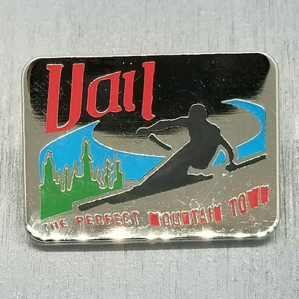 Vintage Vail Colorado Pin - CO Souvenir Hat Pin Lapel Ski Resort Travel Skiing Skier 1"