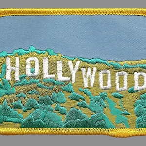 Hollywood Sign in the Hills Patch Iron On Los Angeles California Souvenir