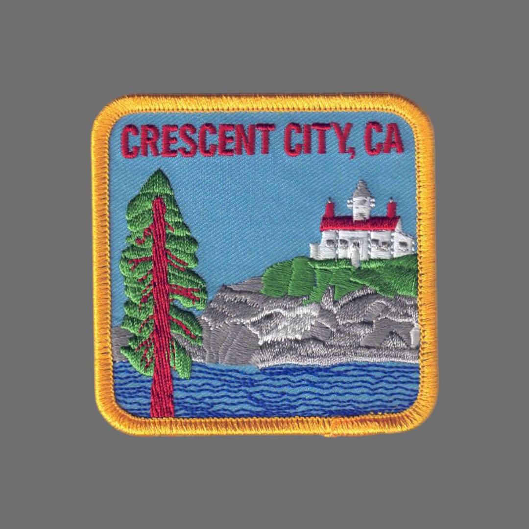 California Ric Patch California Patch – Crescent City – Ocean and Redwoods Iron on Patch ...