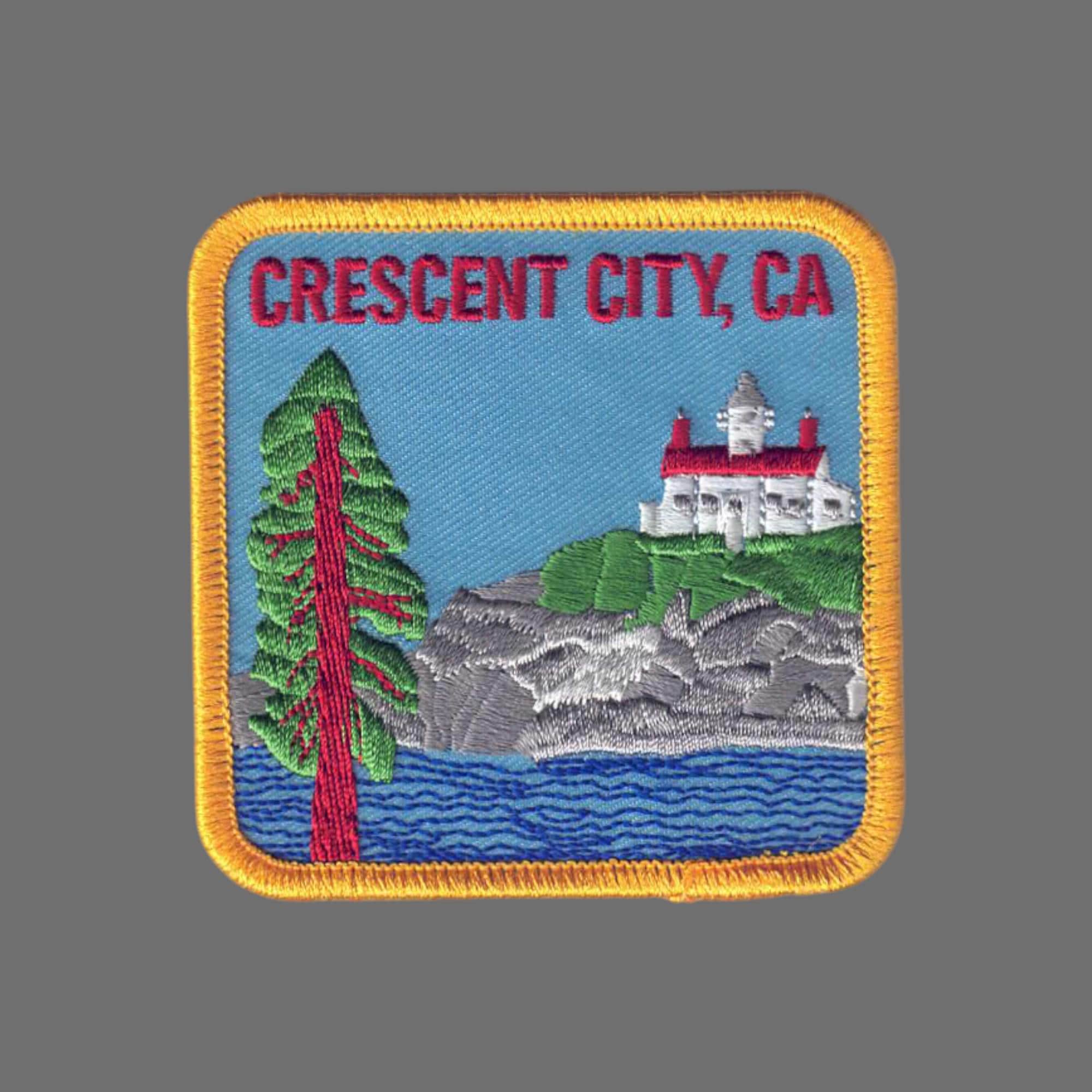 California Patch – Crescent City – Ocean and Redwoods Iron on Patch ...